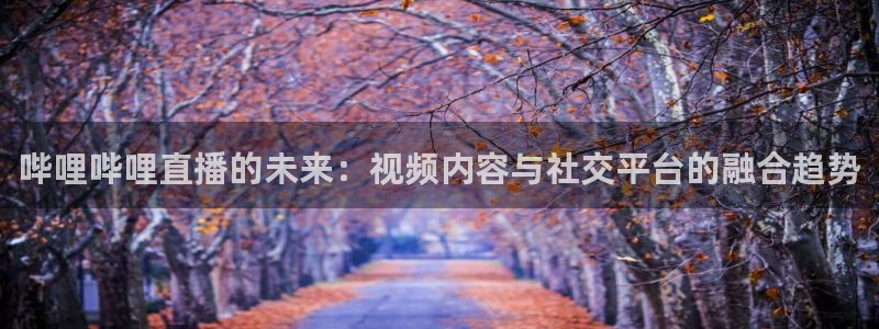 柠檬体育比赛直播：哔哩哔哩直播的未来：视频内容与社交平台的融合趋势